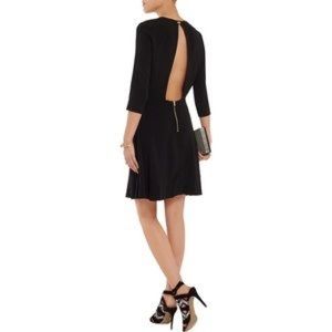 Sandro black crepe open back mini dress